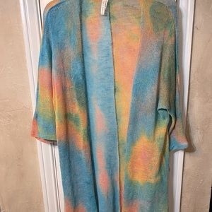 Tie Dye kimono LG 3/4 sleeve